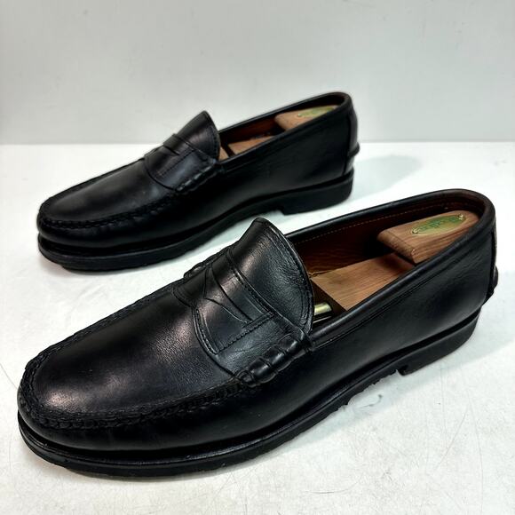 VERY GOOD Rancourt & Co. Beefroll Penny Loafers Black Made in Maine, USA 12 D - Picture 5 of 12